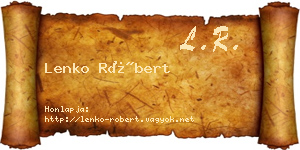 Lenko Róbert névjegykártya